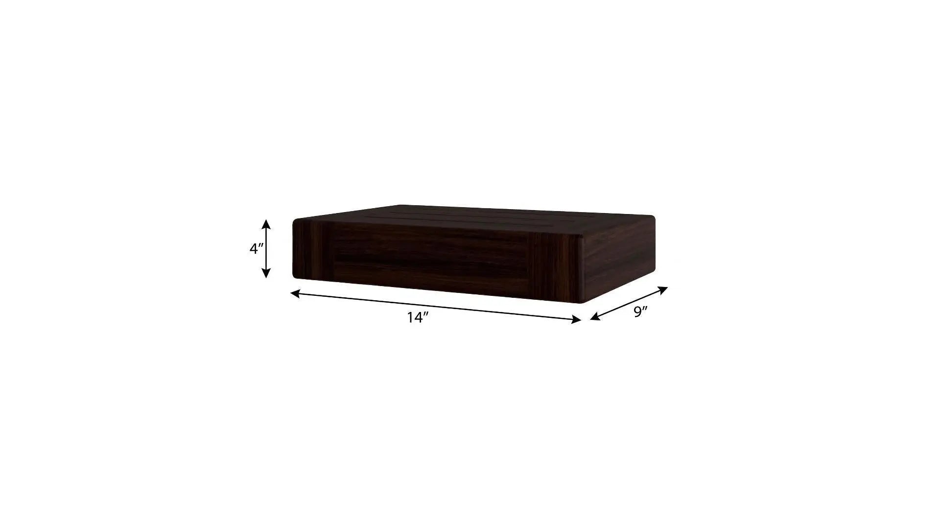 14" Espresso Wood Wall Mounted Floating Shelf Homeroots Organization
