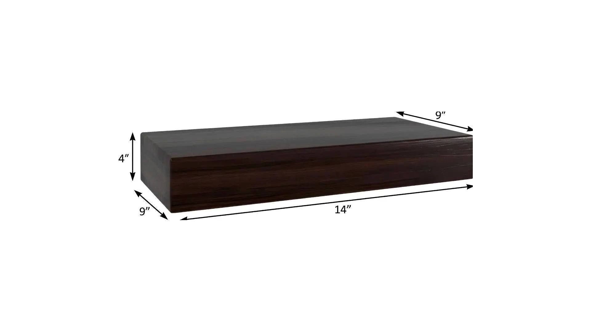 14" Espresso Wood Wall Mounted Floating Shelf Homeroots Organization