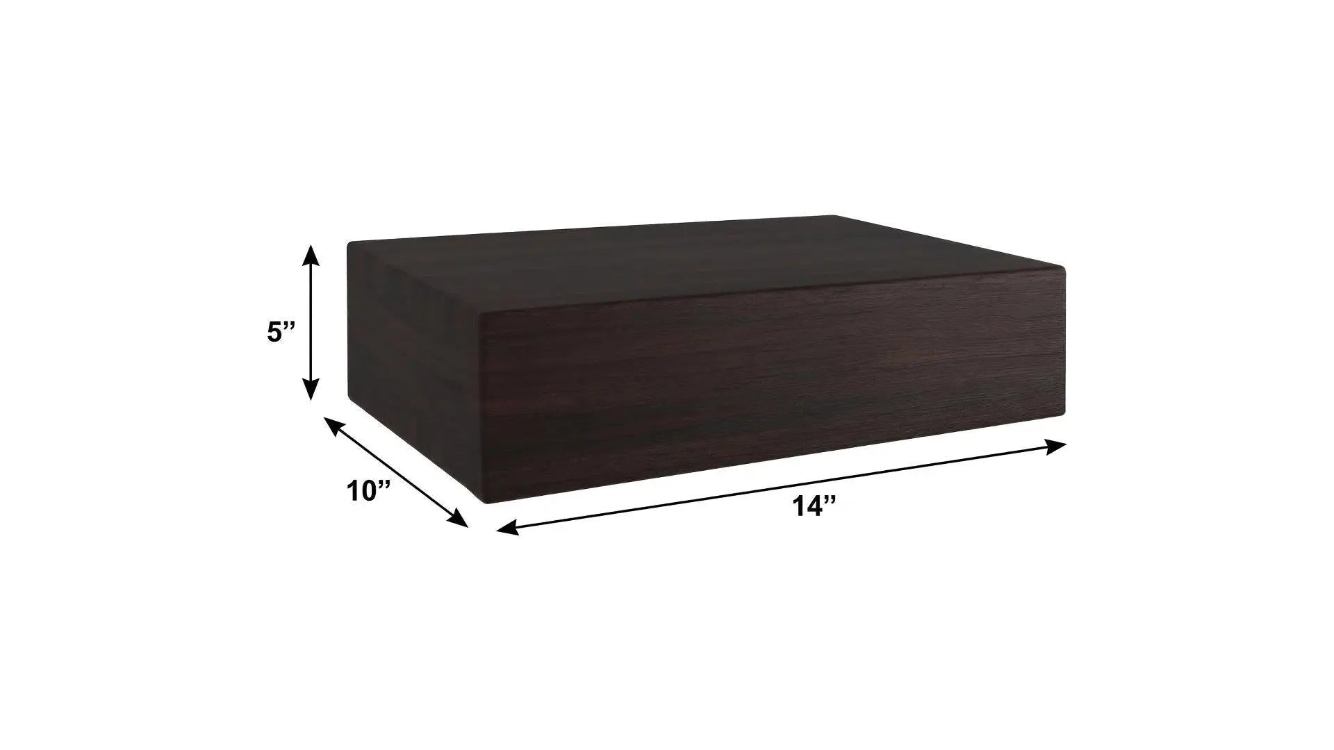 14" Espresso Wood Wall Mounted Floating Shelf Homeroots Organization