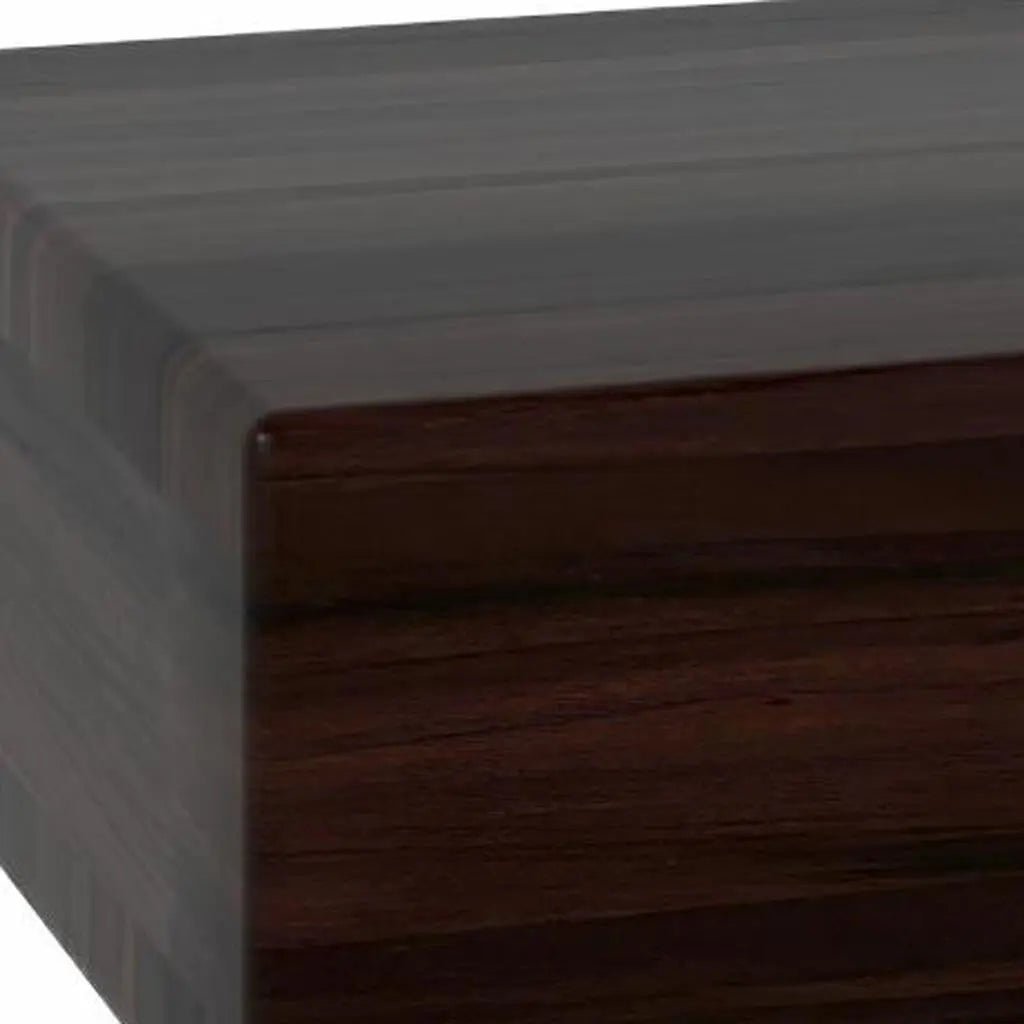 14" Espresso Wood Wall Mounted Floating Shelf Homeroots Organization