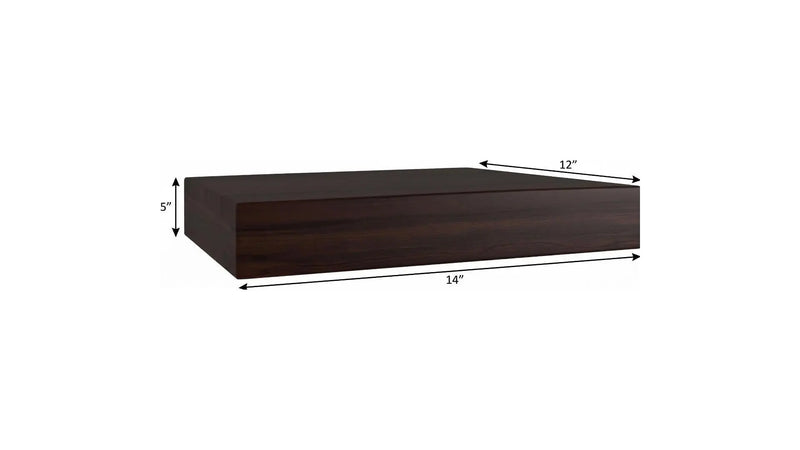 14" Espresso Wood Wall Mounted Floating Shelf Homeroots Organization