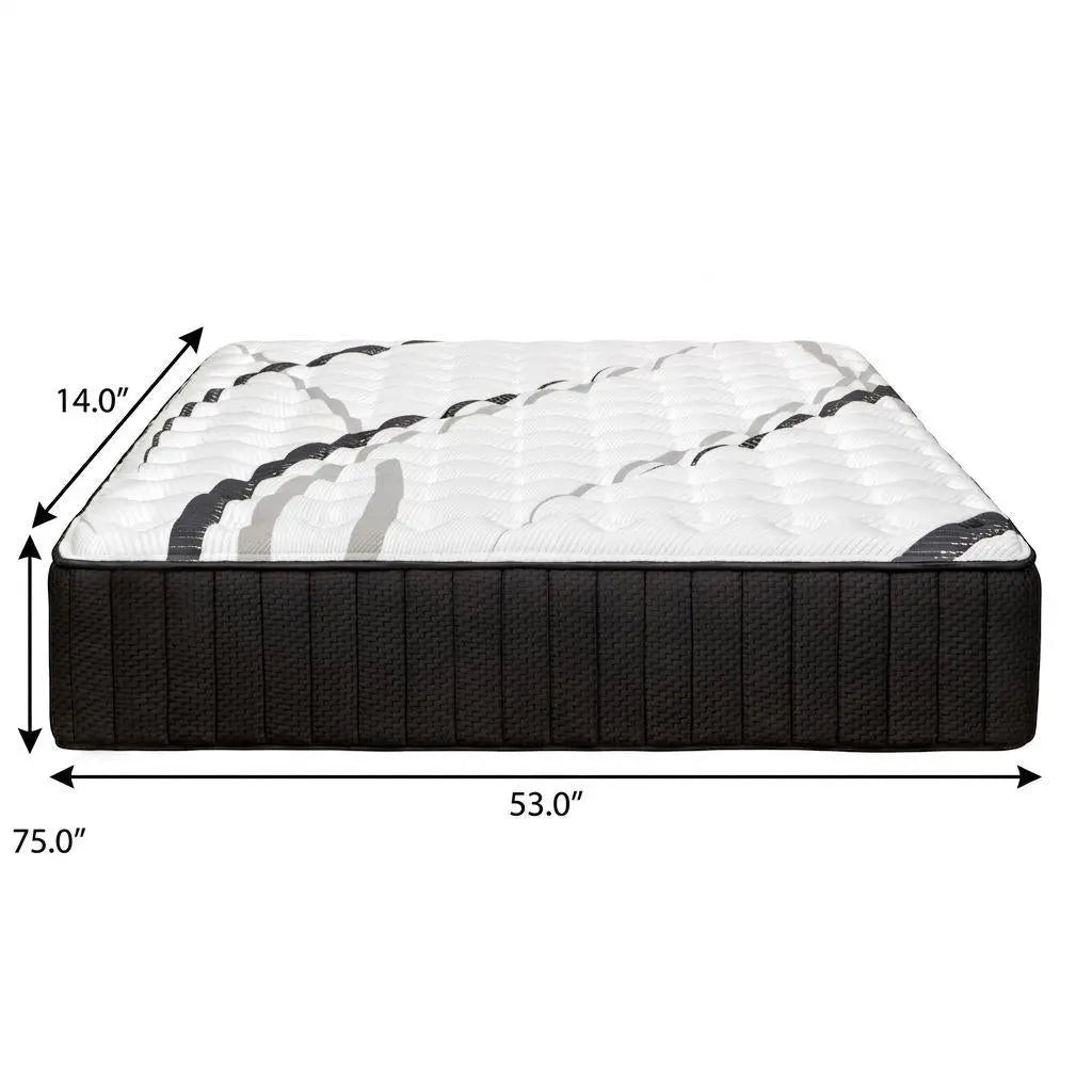 14" Graphite And Titanium Infused Full Double Gel Memory Foam Firm Hybrid Mattress Homeroots Bed & Bath