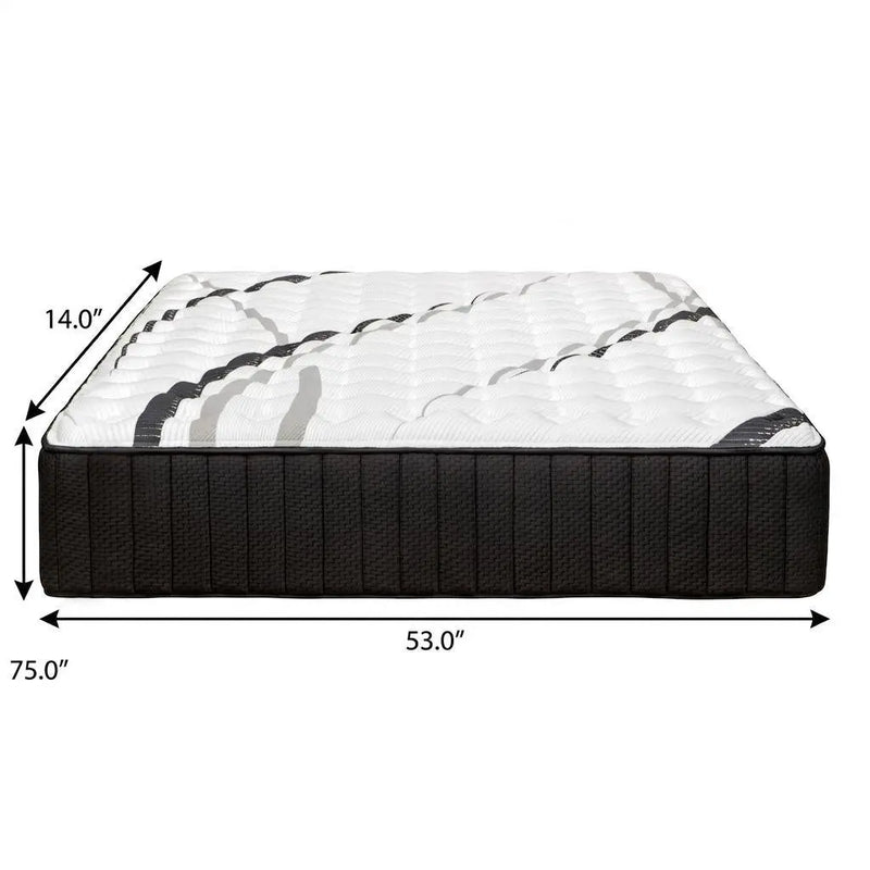 14" Graphite And Titanium Infused Full Double Gel Memory Foam Firm Hybrid Mattress Homeroots Bed & Bath