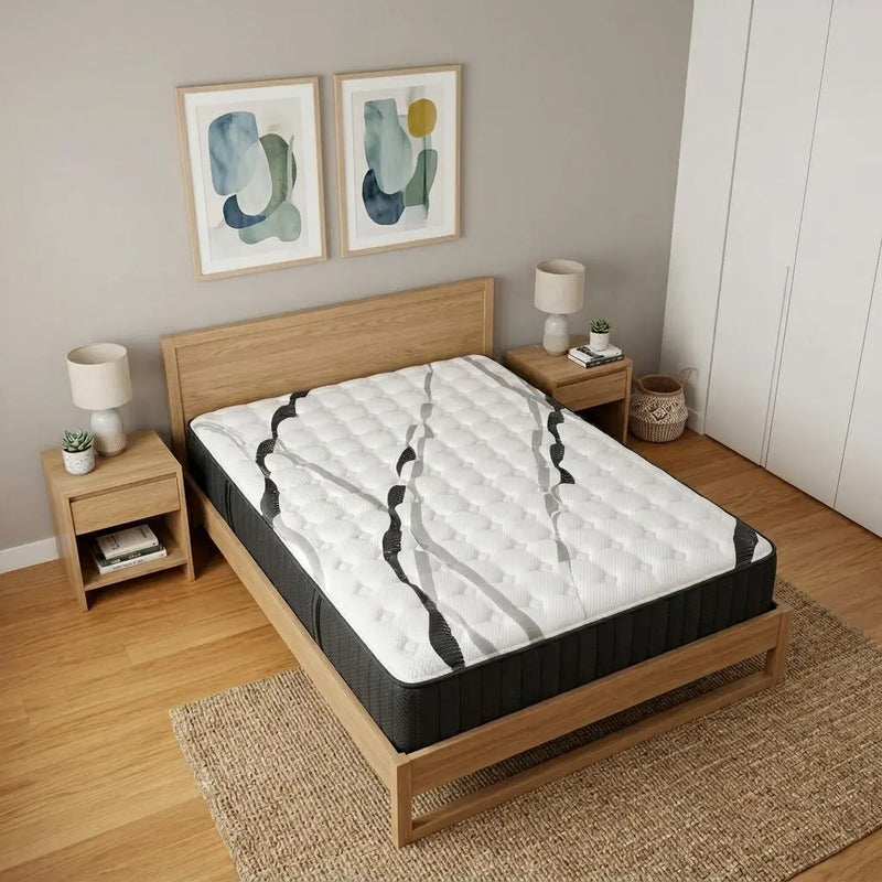 14" Graphite And Titanium Infused Full Double Gel Memory Foam Firm Hybrid Mattress Homeroots Bed & Bath