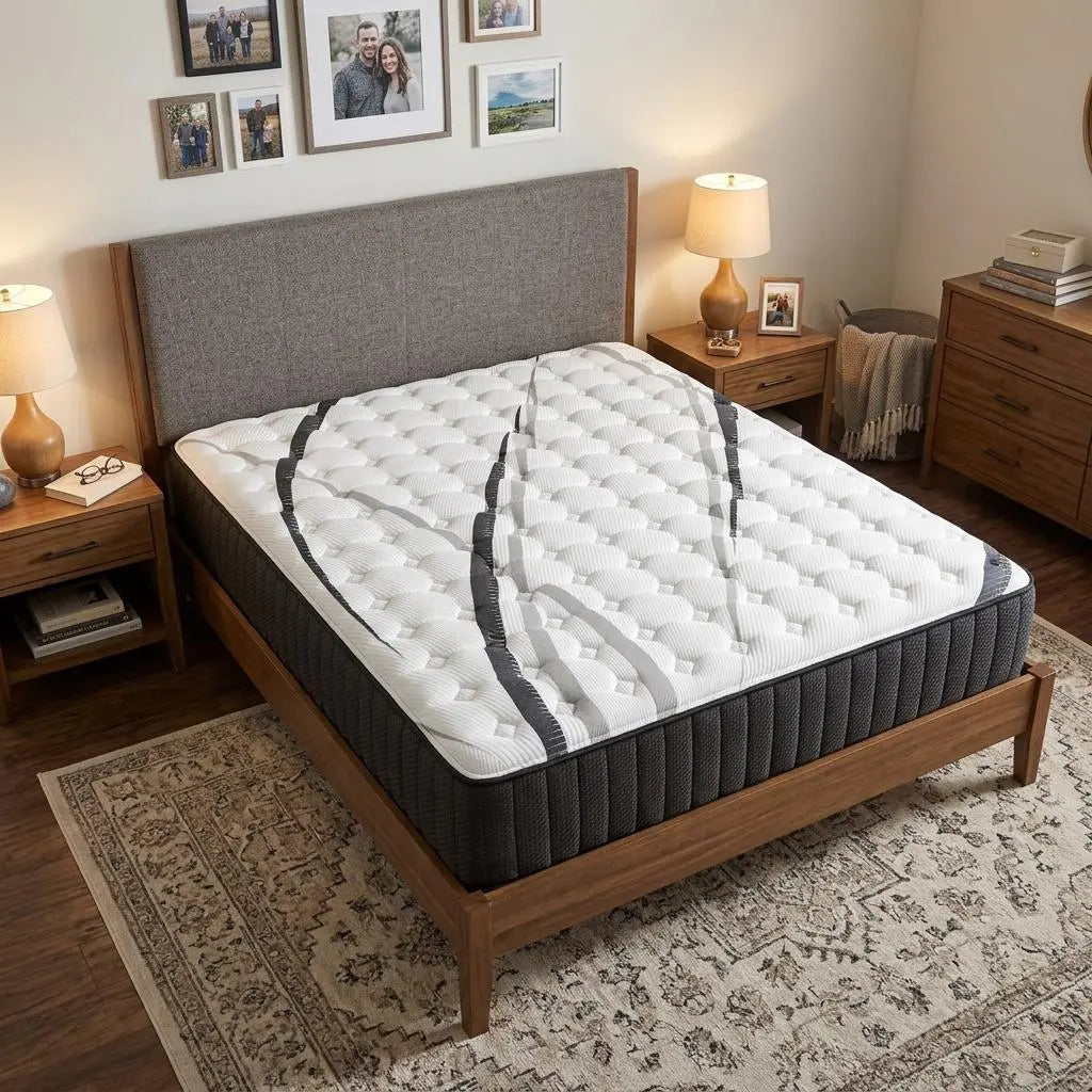 14" Graphite And Titanium Infused King Gel Memory Foam Firm Hybrid Mattress Homeroots Bed & Bath