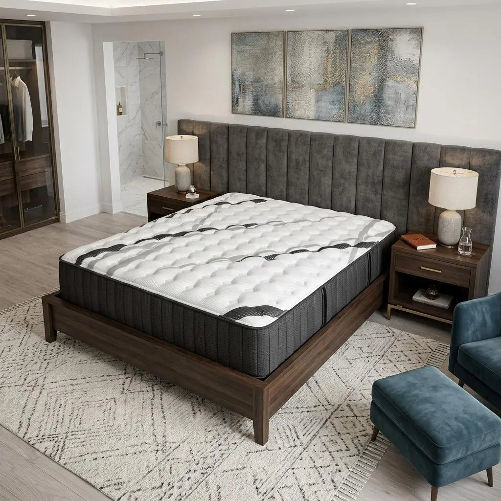 14" Graphite And Titanium Infused King Gel Memory Foam Firm Hybrid Mattress Homeroots Bed & Bath