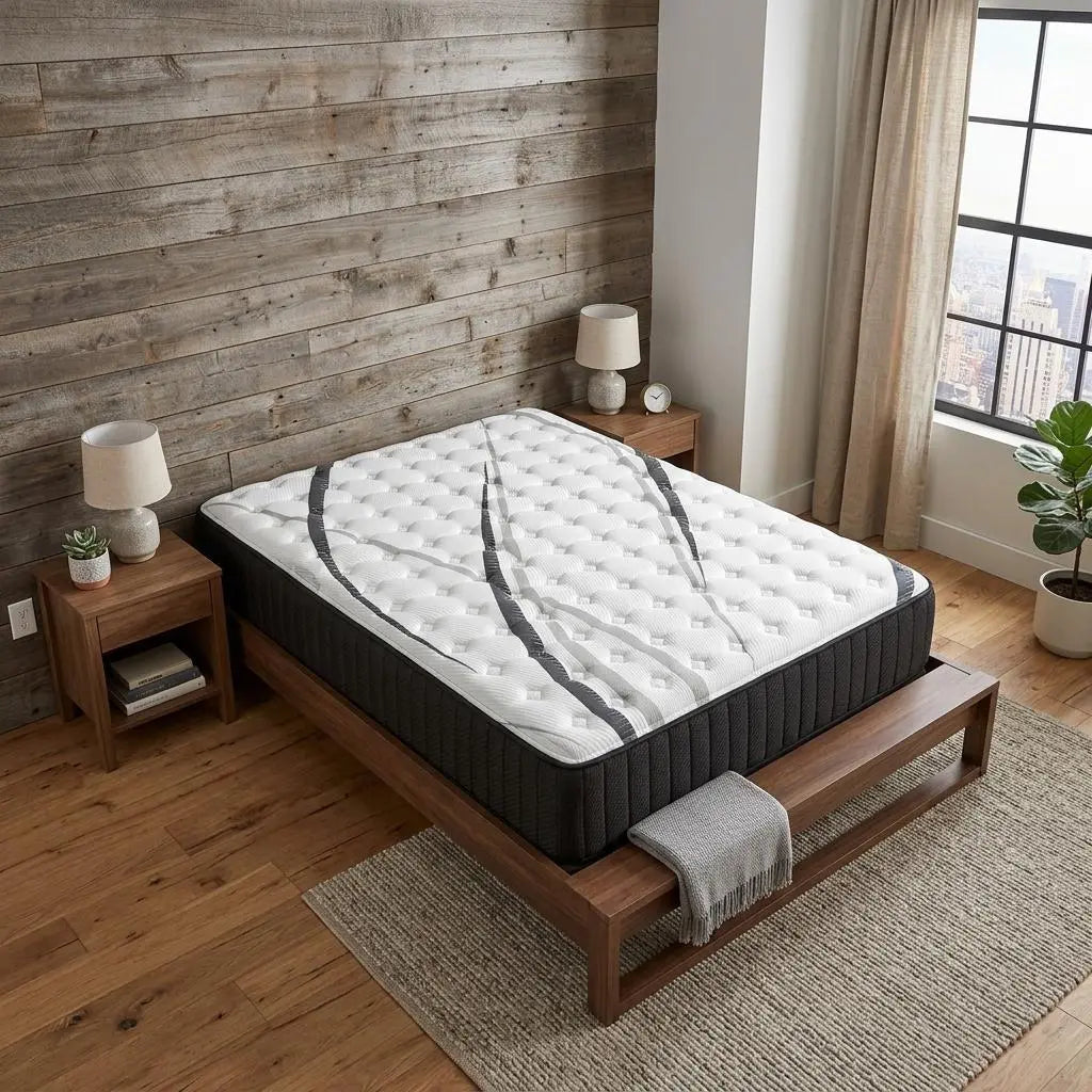 14" Graphite And Titanium Infused King Gel Memory Foam Firm Hybrid Mattress Homeroots Bed & Bath