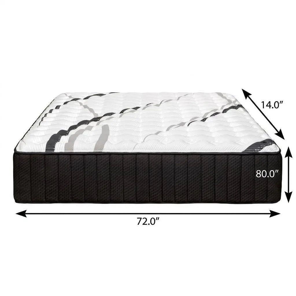 14" Graphite And Titanium Infused RV King 72 x 80 Gel Memory Foam Firm Hybrid Mattress Homeroots Bed & Bath