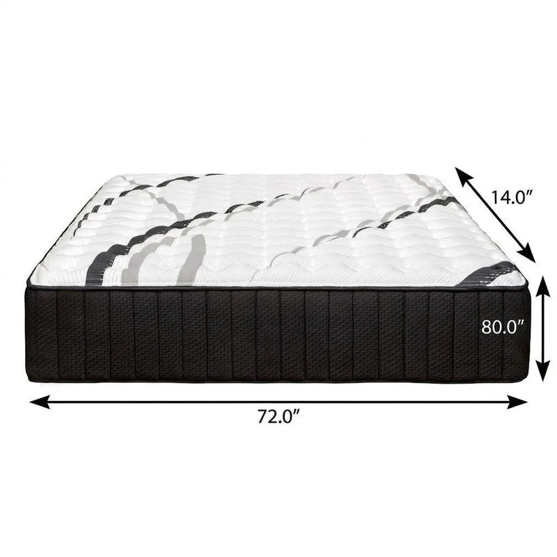 14" Graphite And Titanium Infused RV King 72 x 80 Gel Memory Foam Firm Hybrid Mattress Homeroots Bed & Bath