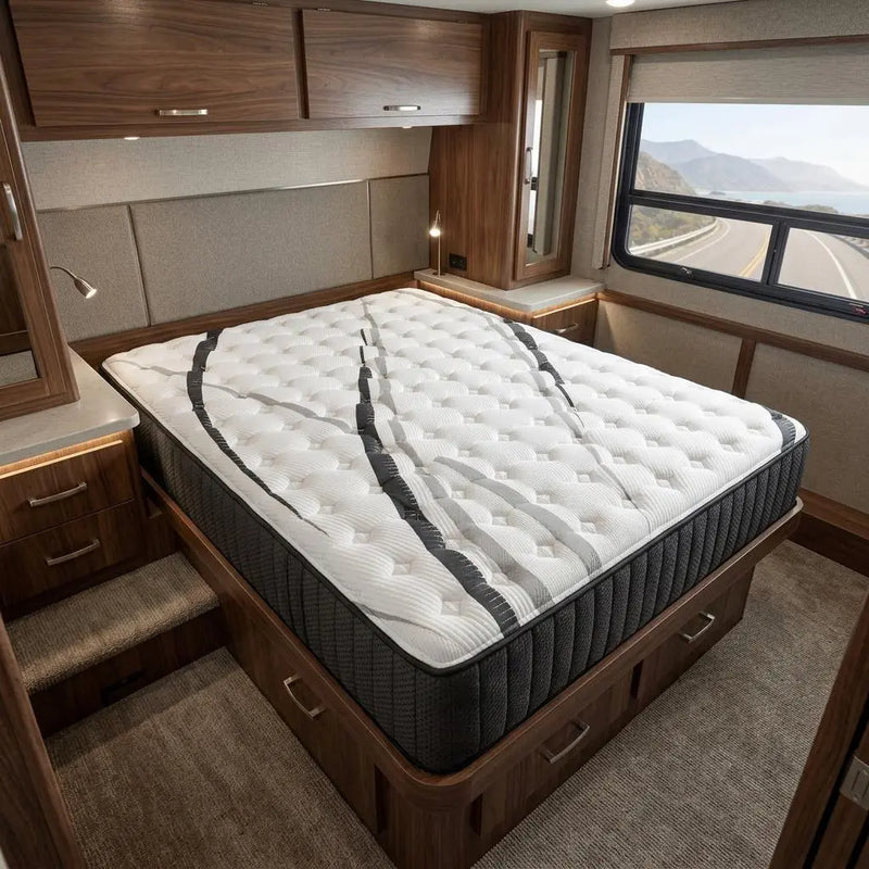 14" Graphite And Titanium Infused RV King 72 x 80 Gel Memory Foam Firm Hybrid Mattress Homeroots Bed & Bath