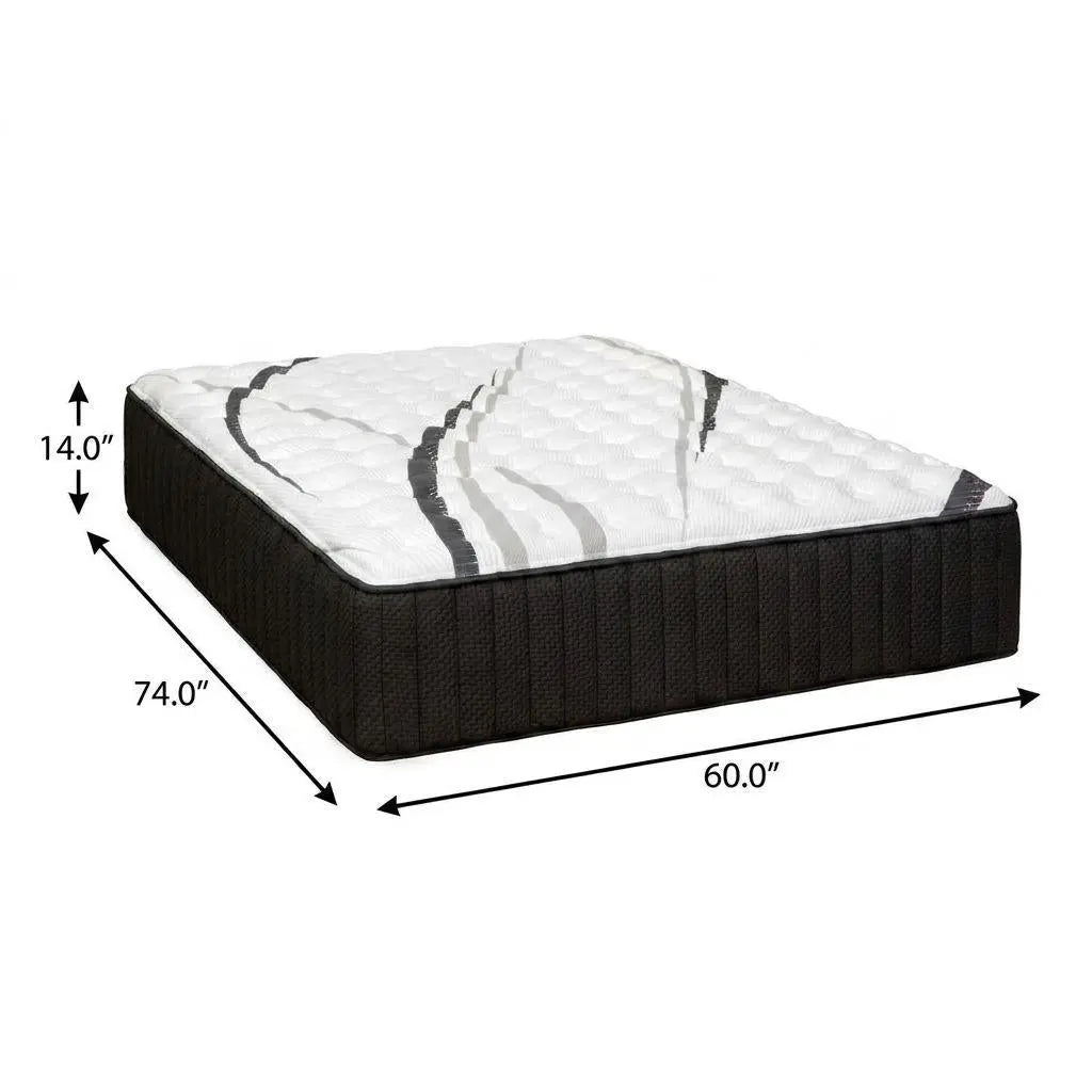 14" Graphite And Titanium Infused Short Queen 60 x 74 Gel Memory Foam Firm Hybrid Mattress Homeroots Bed & Bath