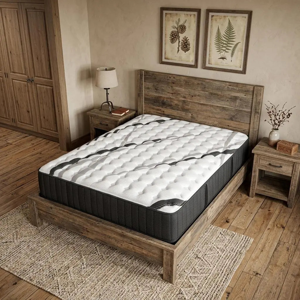14" Graphite And Titanium Infused Short Queen 60 x 74 Gel Memory Foam Firm Hybrid Mattress Homeroots Bed & Bath