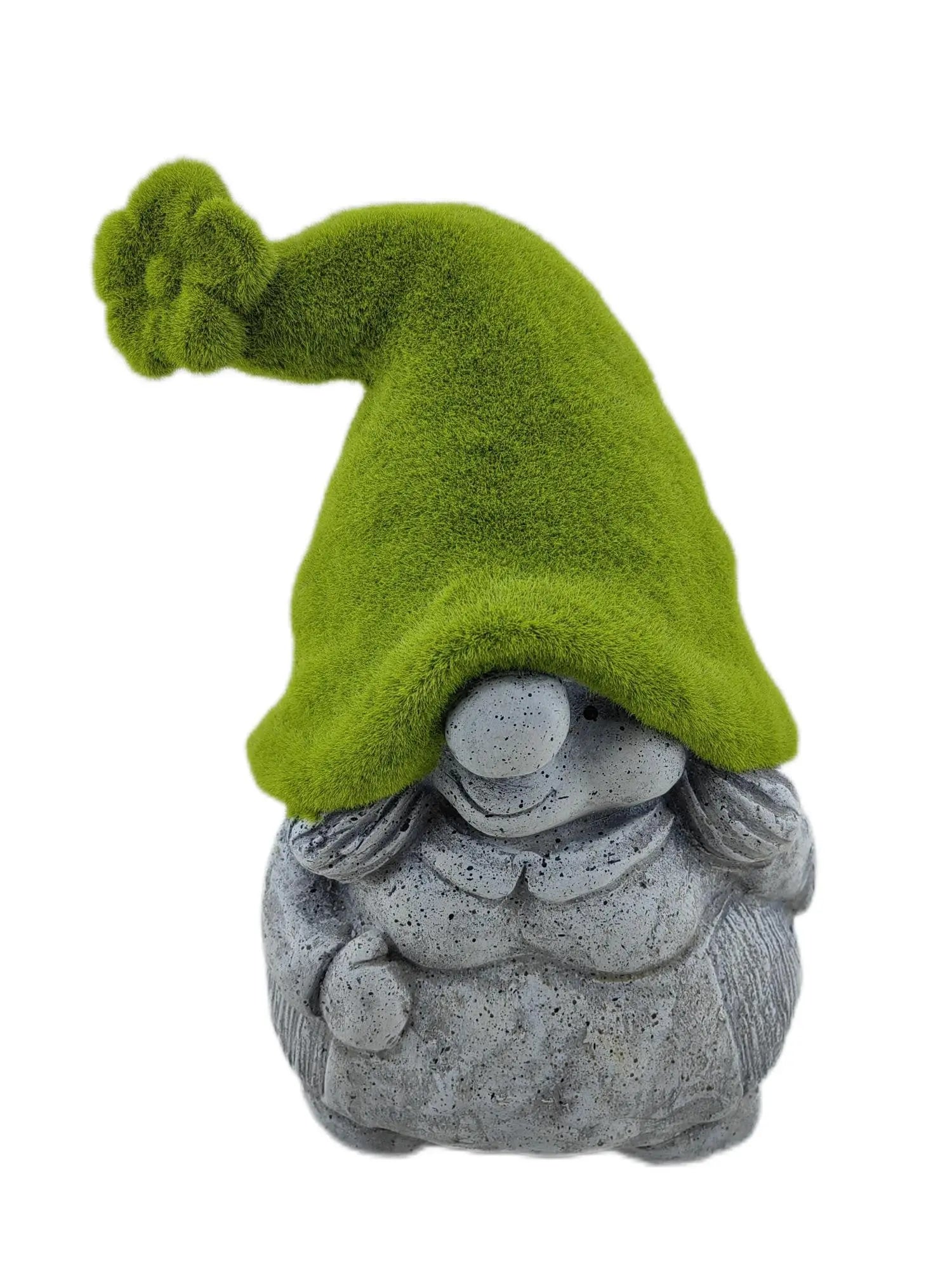 14" Gray And Green Polyresin Gnome Outdoor Statue Homeroots Outdoor