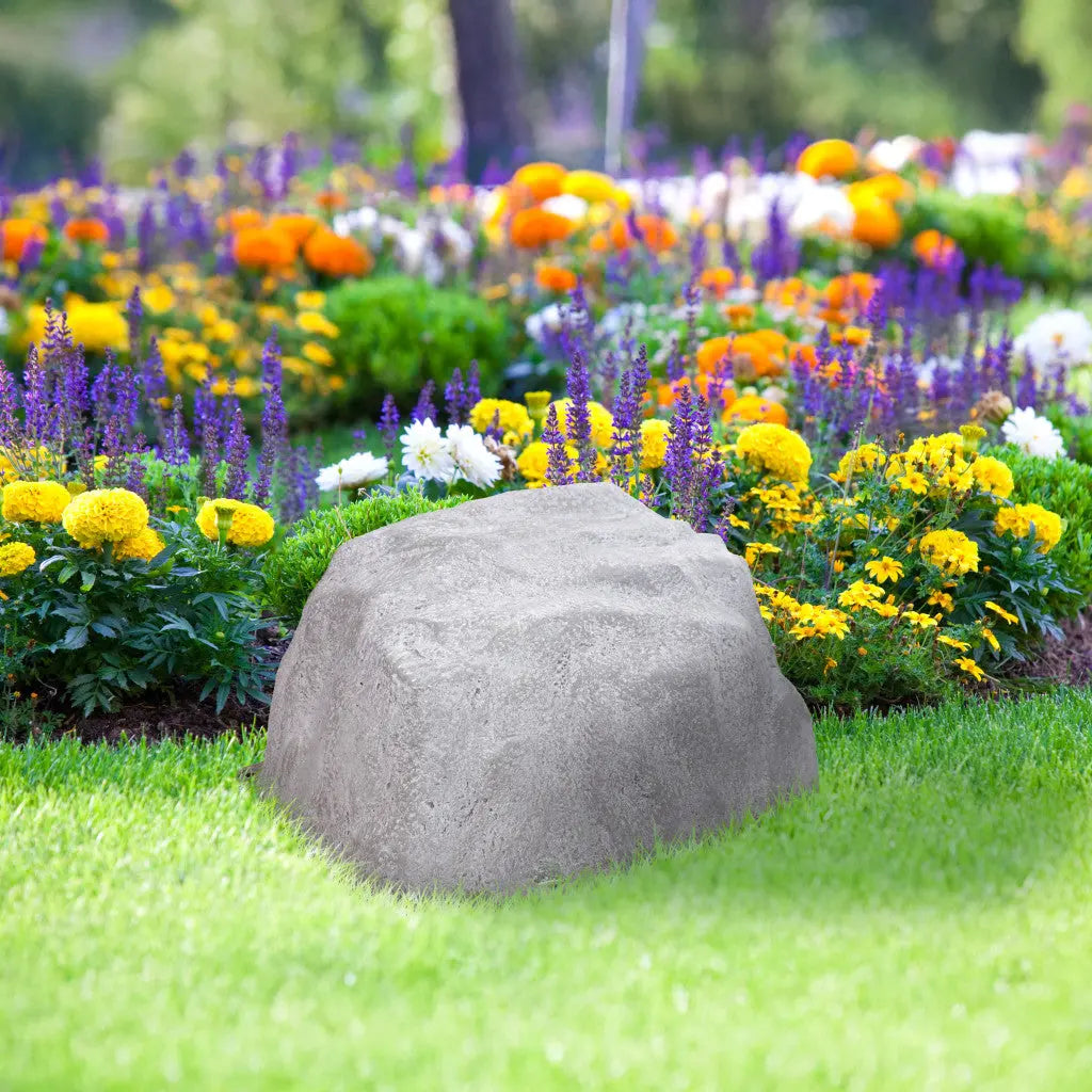 14" Gray Polyresin Faux Rock Homeroots Outdoor