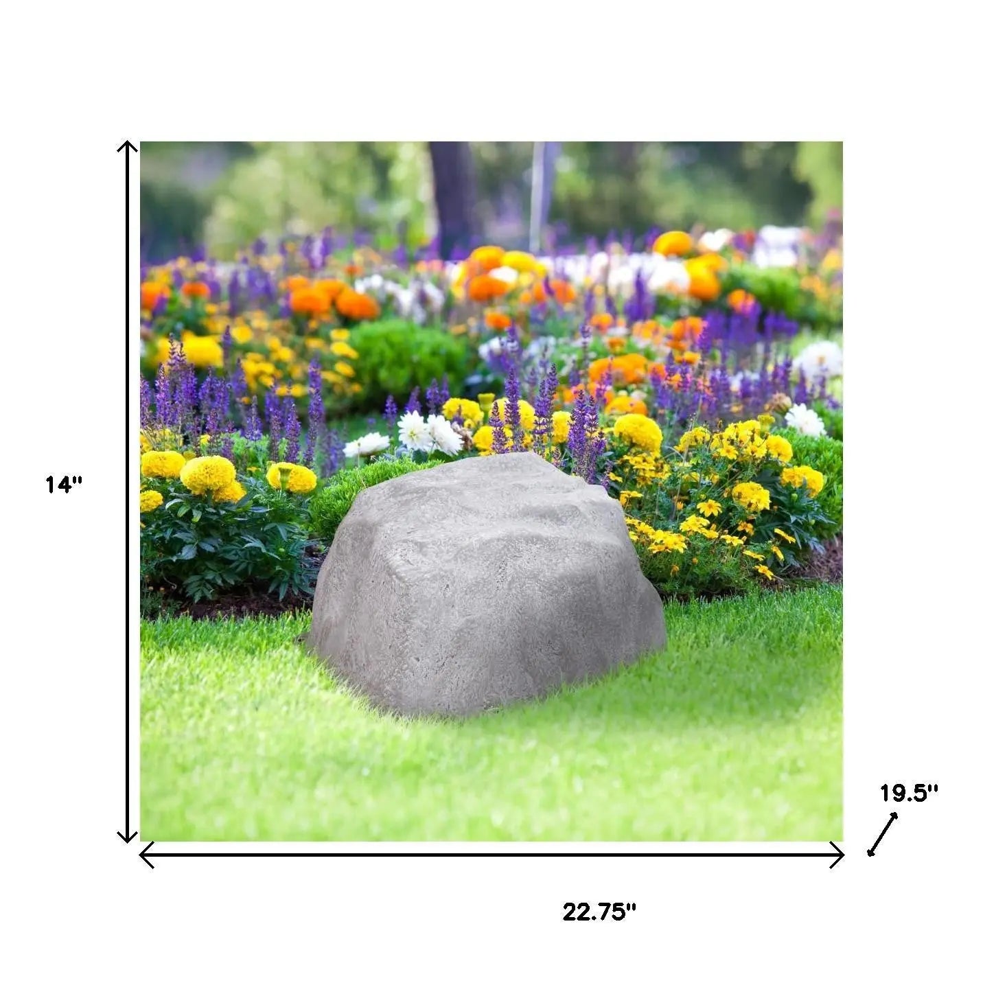 14" Gray Polyresin Faux Rock Homeroots Outdoor