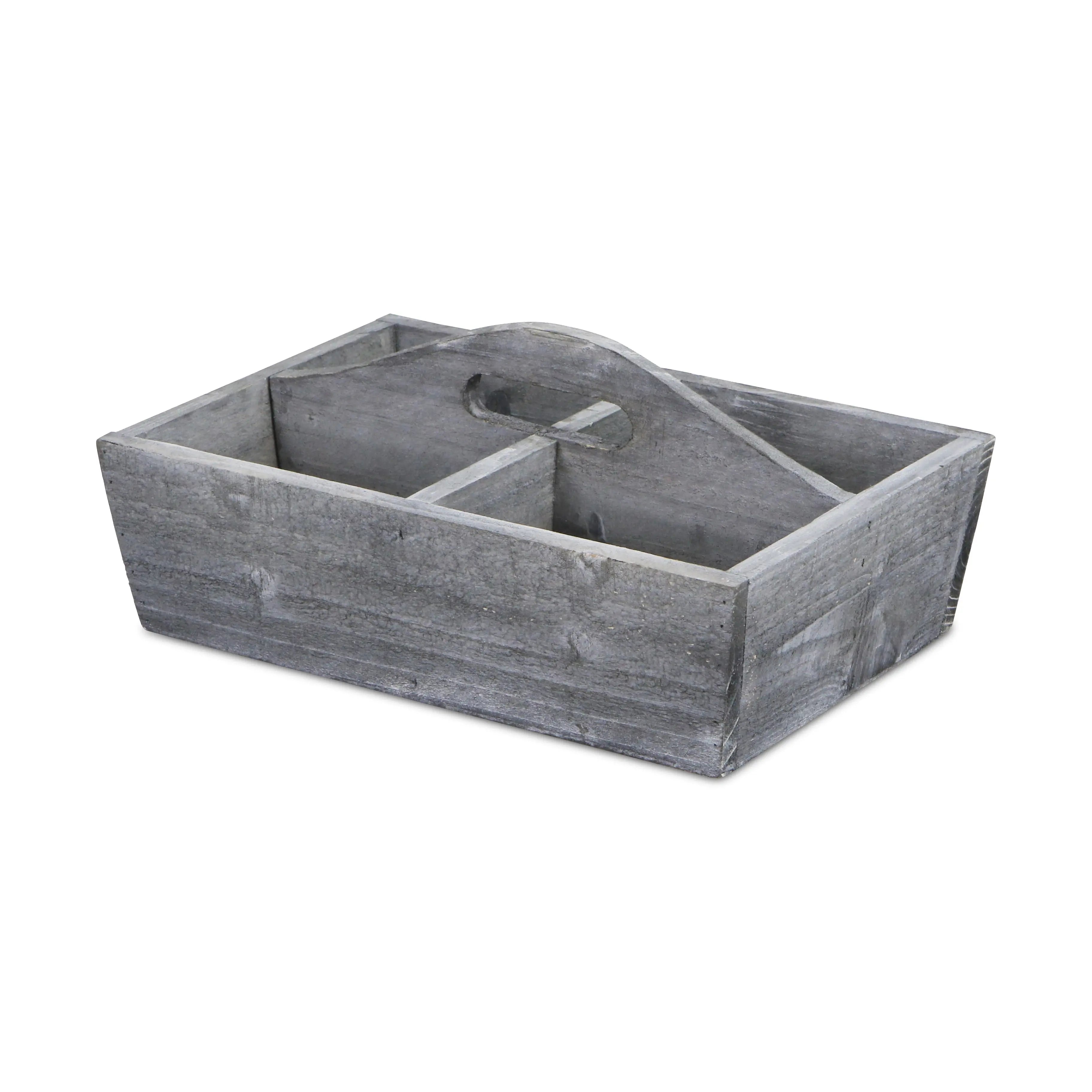 14" Gray Solid Wood Organizing Box Homeroots Office