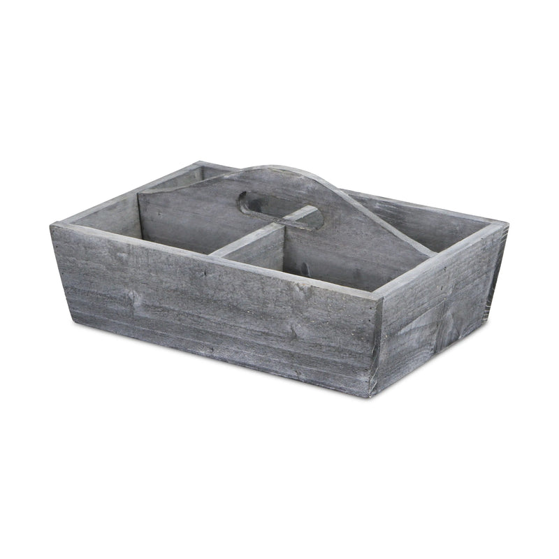 14" Gray Solid Wood Organizing Box Homeroots Office