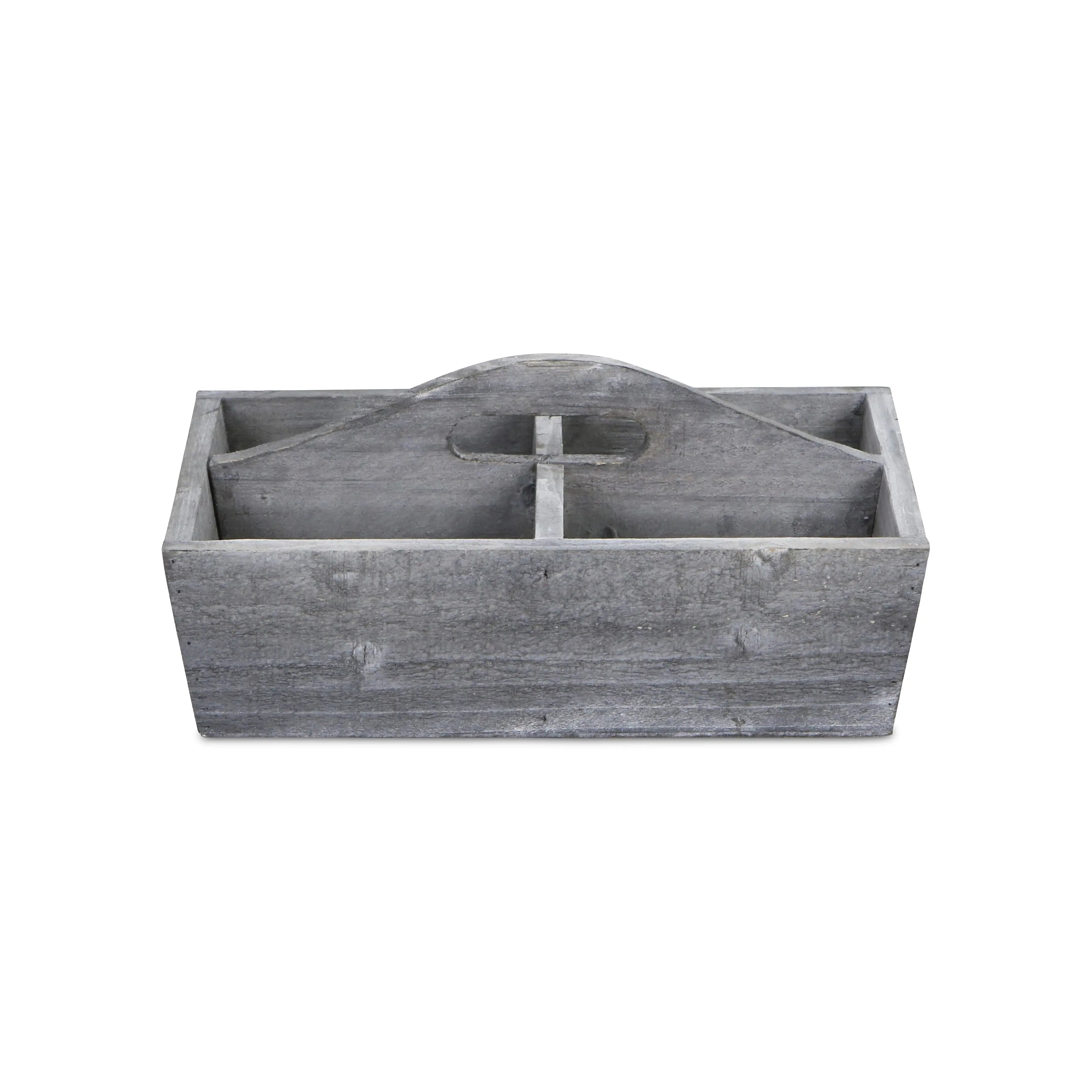 14" Gray Solid Wood Organizing Box Homeroots Office