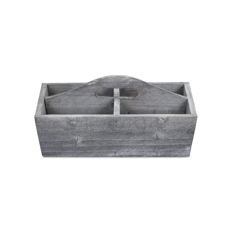 14" Gray Solid Wood Organizing Box Homeroots Office
