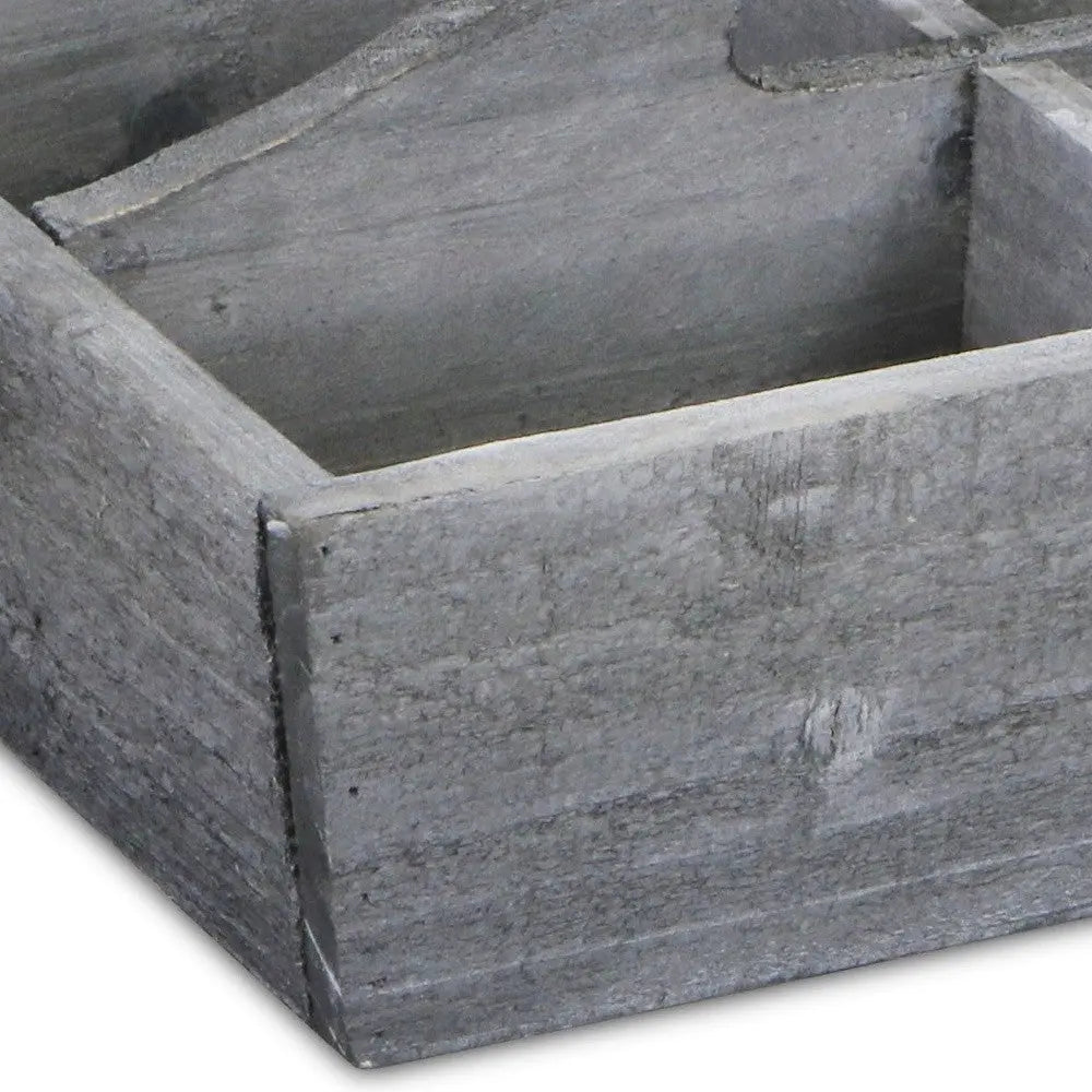 14" Gray Solid Wood Organizing Box Homeroots Office