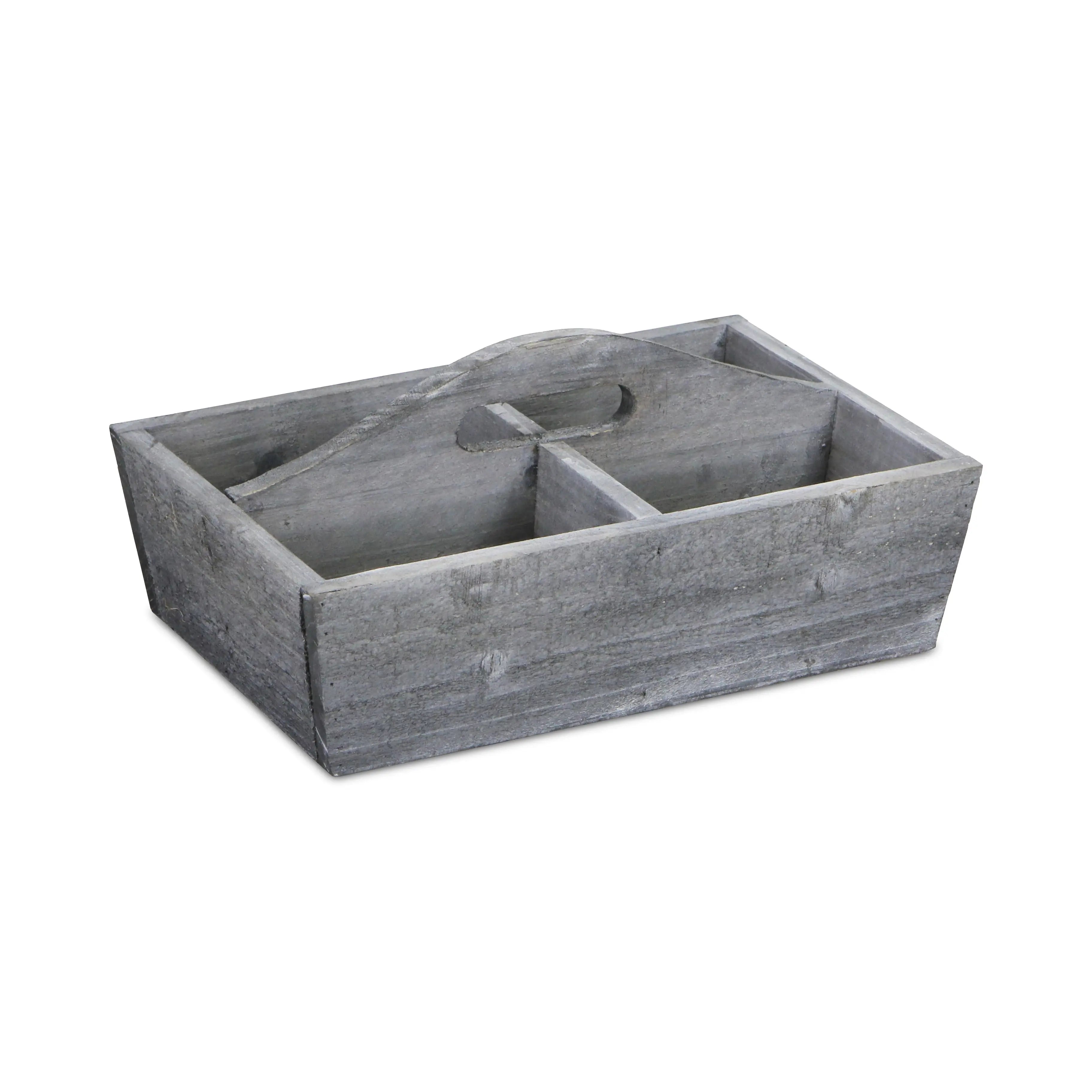 14" Gray Solid Wood Organizing Box Homeroots Office