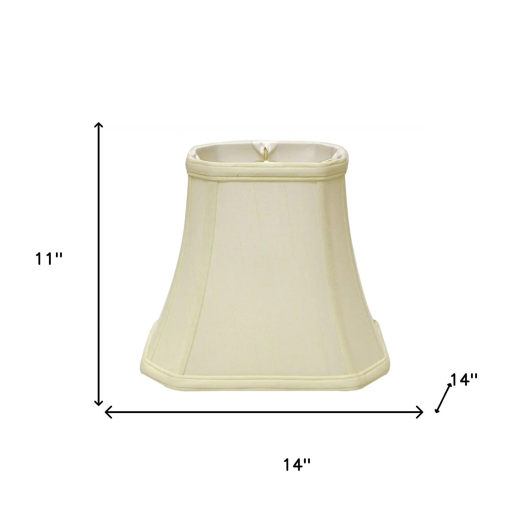 14" Ivory Slanted Rectangle Bell Monay Shantung Lampshade Homeroots Lighting