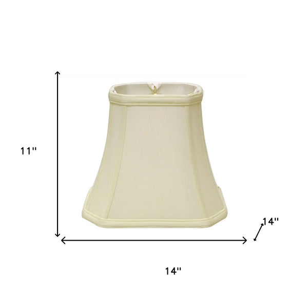 14" Ivory Slanted Rectangle Bell Monay Shantung Lampshade Homeroots Lighting