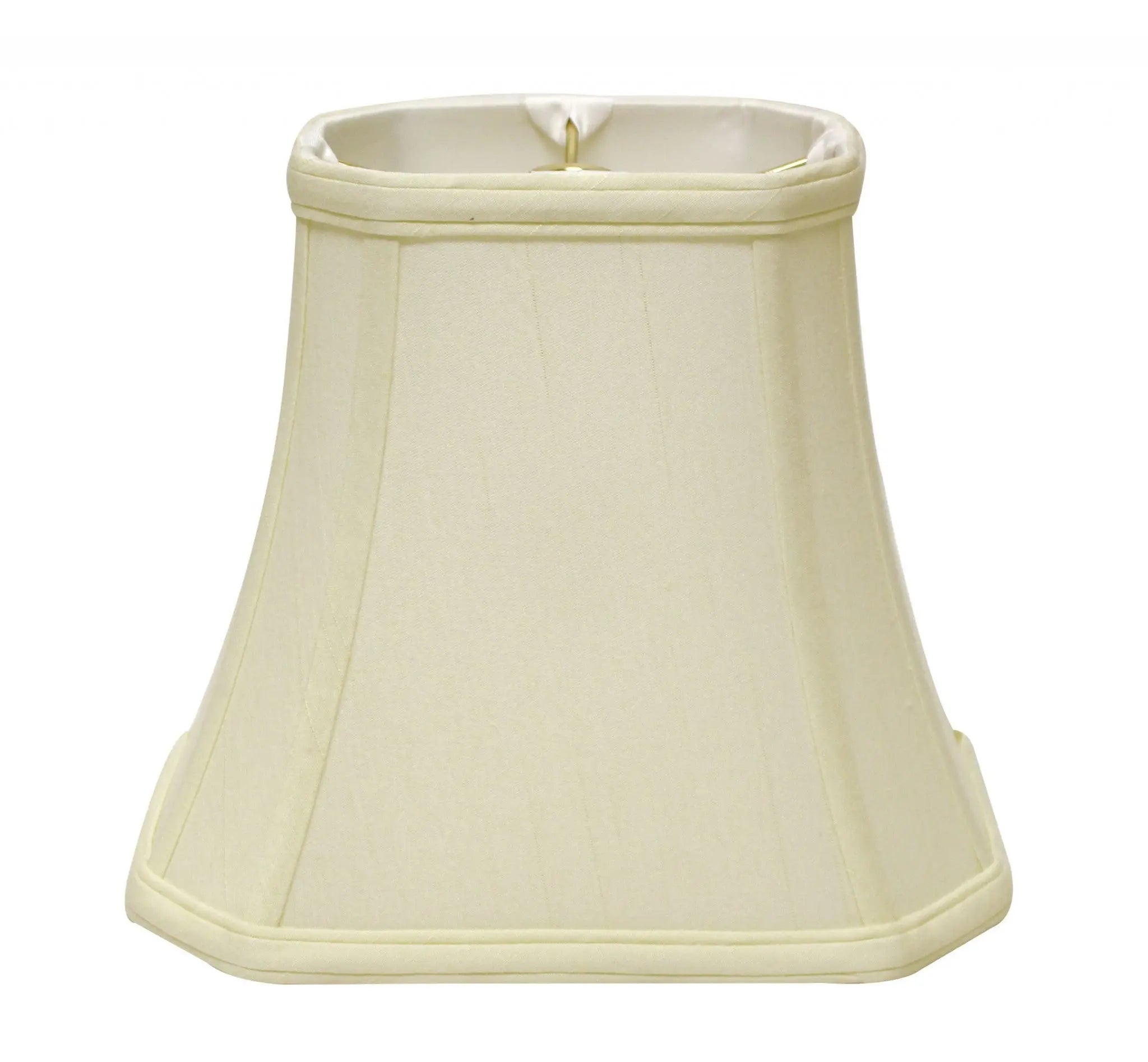 14" Ivory Slanted Rectangle Bell Monay Shantung Lampshade Homeroots Lighting