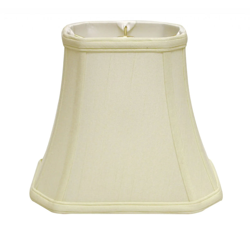 14" Ivory Slanted Rectangle Bell Monay Shantung Lampshade Homeroots Lighting