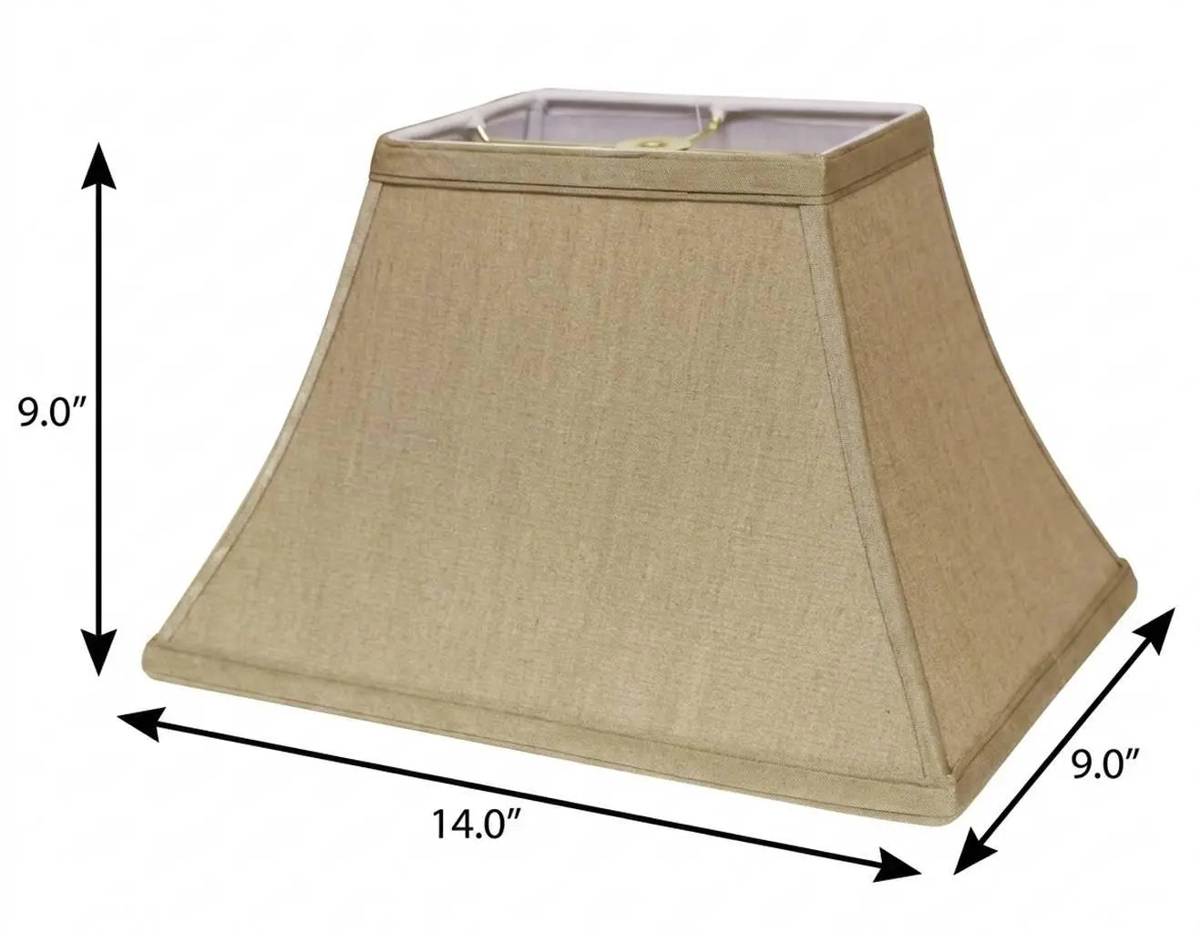 14" Pale Brown Rectangle Bell No Slub Lampshade Homeroots Lighting