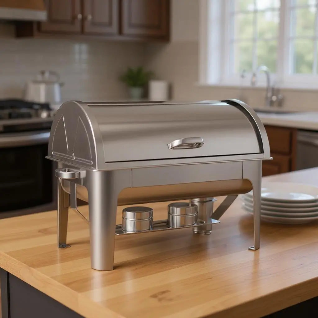 14" Silver Stainless Steel Chafing Dish With Stand Homeroots Kitchen & Dining