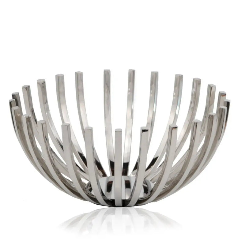 14" Silver Stainless Steel Decorative Bowl Homeroots Kitchen & Dining