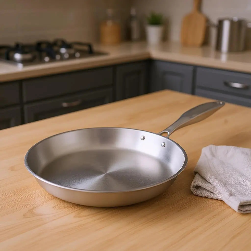 14" Silver Stainless Steel Frying Pan Homeroots Kitchen & Dining