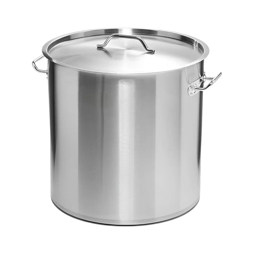 14" Silver Stainless Steel Stock Pot Homeroots Kitchen & Dining