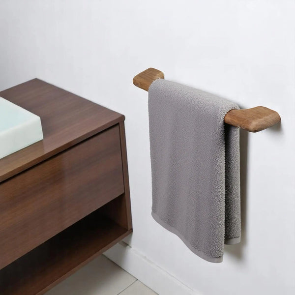 14" Traditional Solid Teak Towel Bar Homeroots Bed & Bath