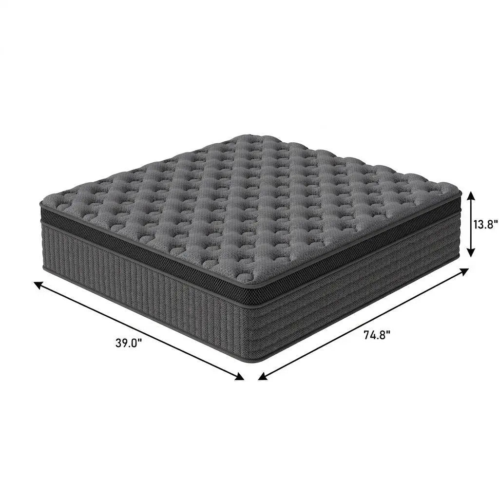 14" Twin Lumbar Support Memory Foam Hybrid Mattress Homeroots Bed & Bath