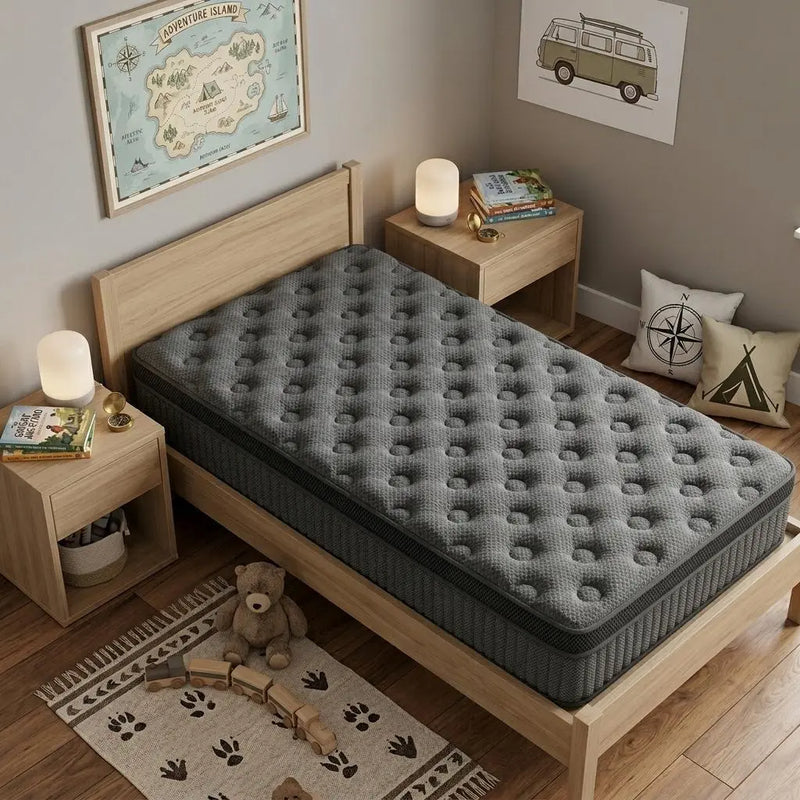 14" Twin Lumbar Support Memory Foam Hybrid Mattress Homeroots Bed & Bath