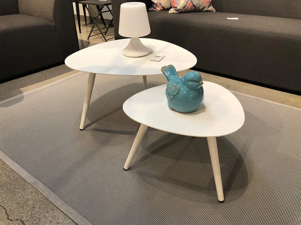 14" White Aluminum End Table Homeroots Living Room