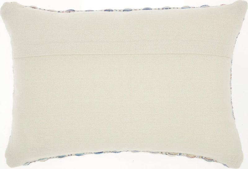 14" X 20" Blue and Off White Woven Indoor Outdoor Throw Pillow With Texture Homeroots Outdoor