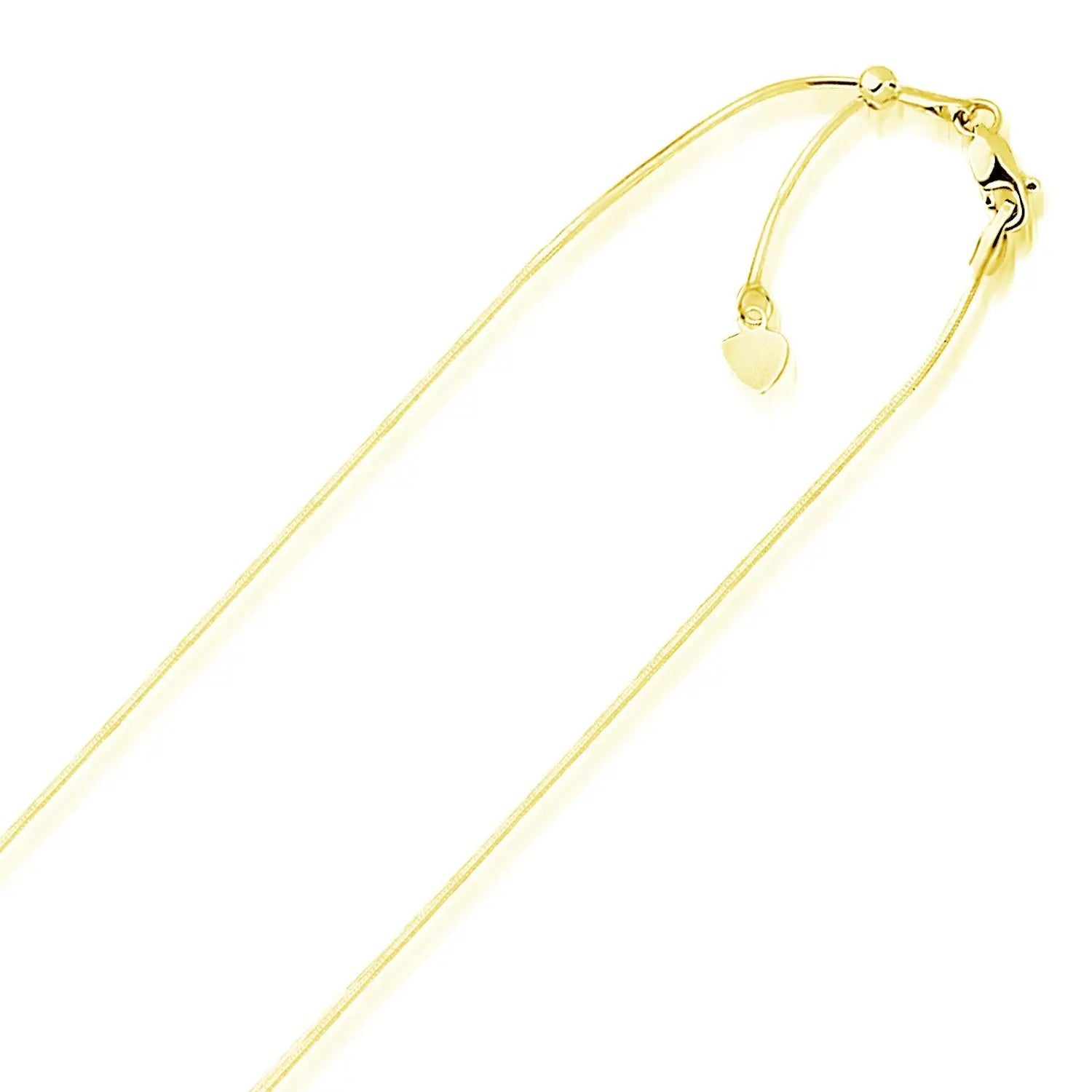 14k Yellow Gold Adjustable Snake Chain 0.85mm GreatEagleInc