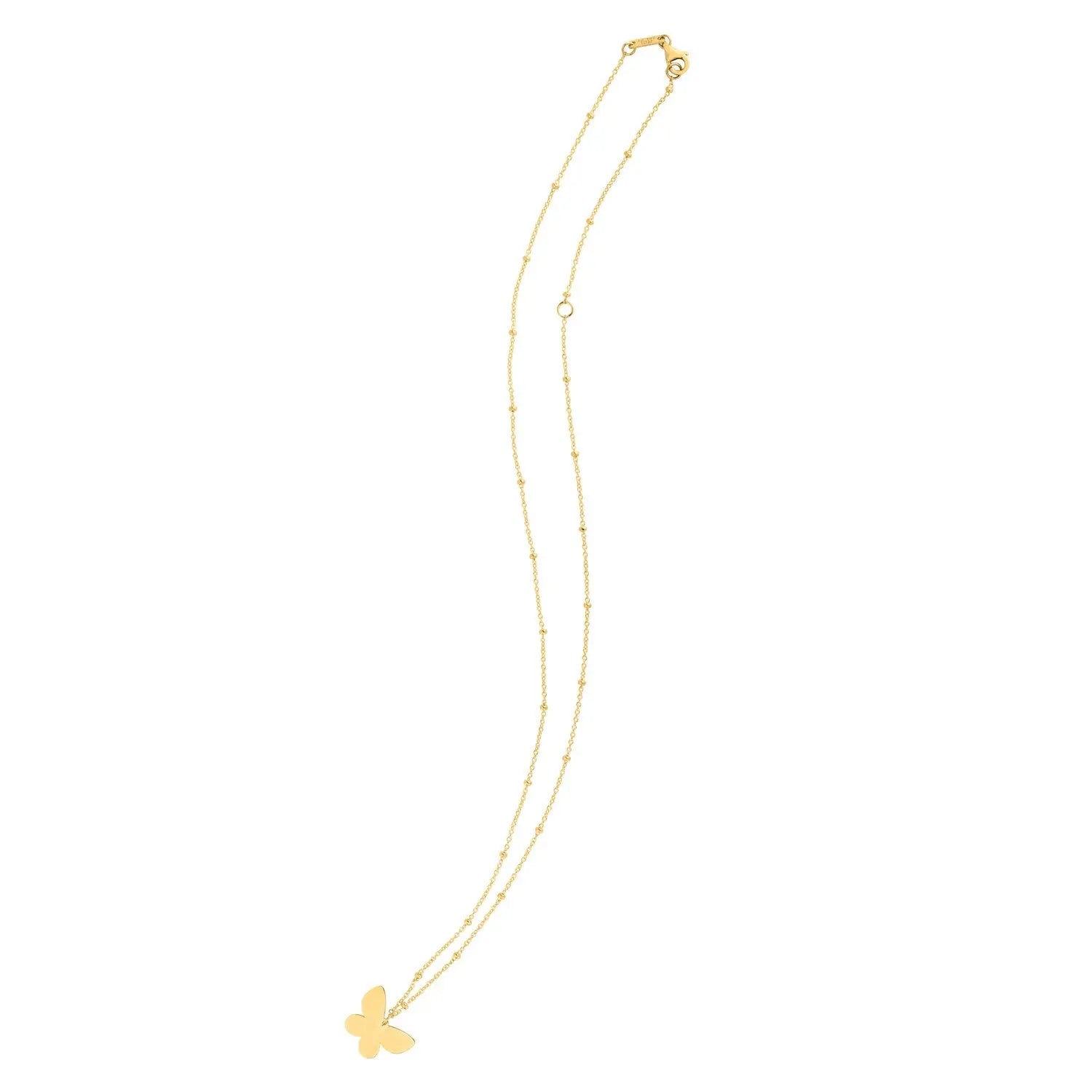 14k Yellow Gold Ppillon Butterfly Necklace GreatEagleInc