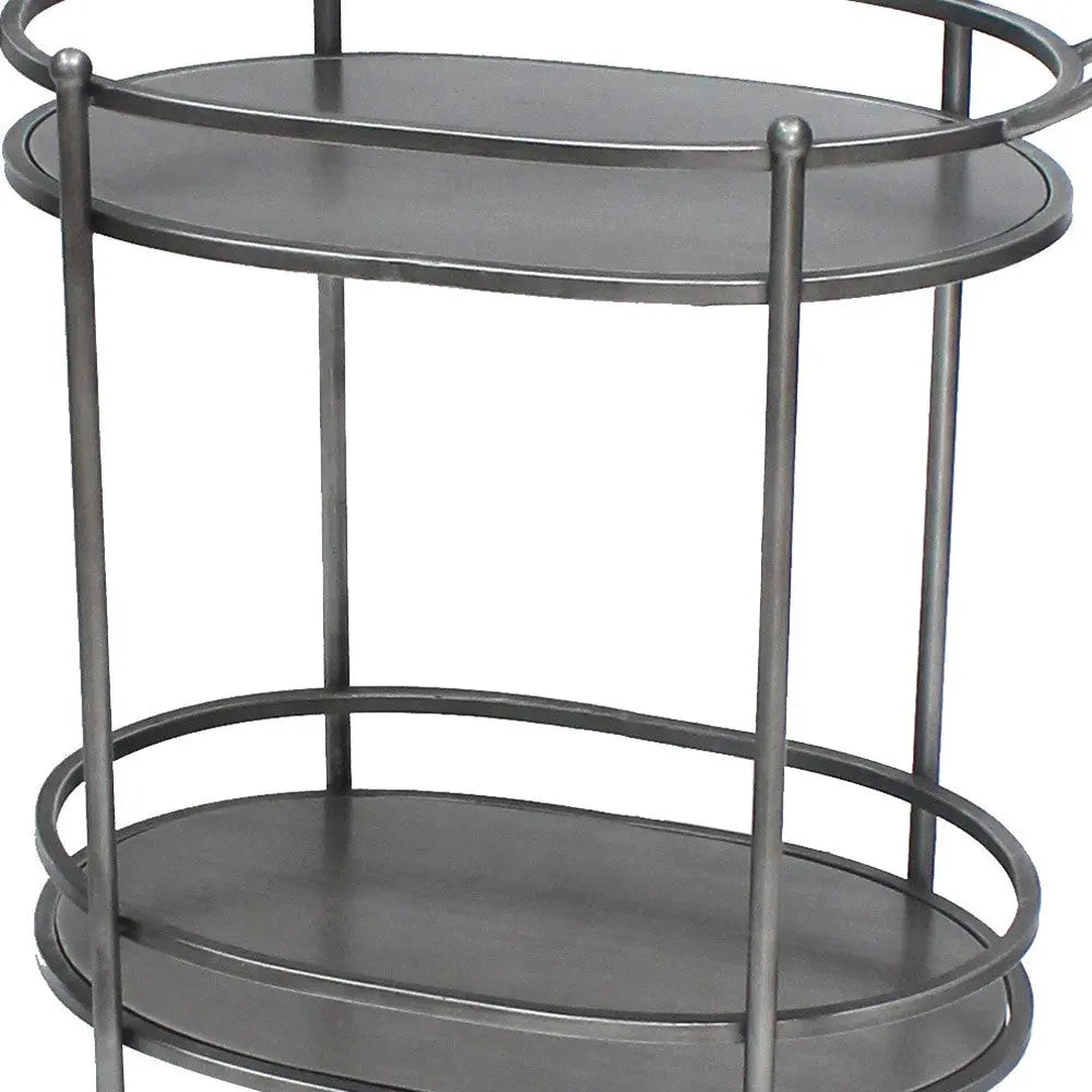 15 X 28 X 31 Bronze Antique Oval  Service Cart Homeroots Kitchen & Dining