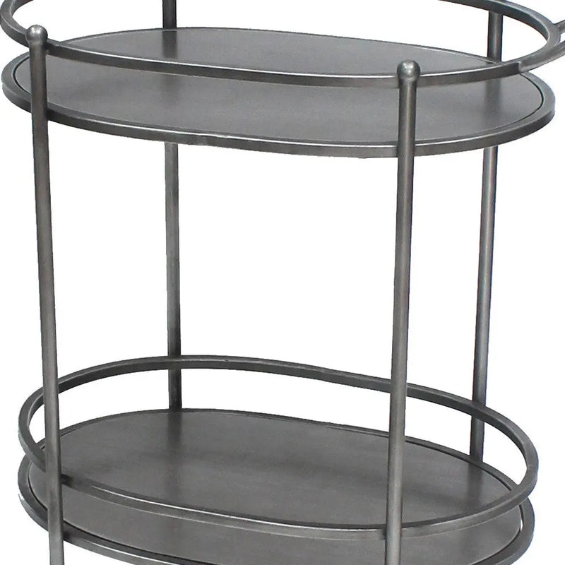 15 X 28 X 31 Bronze Antique Oval  Service Cart Homeroots Kitchen & Dining
