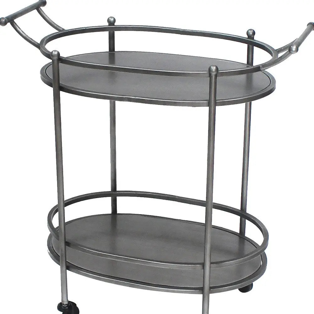 15 X 28 X 31 Bronze Antique Oval  Service Cart Homeroots Kitchen & Dining