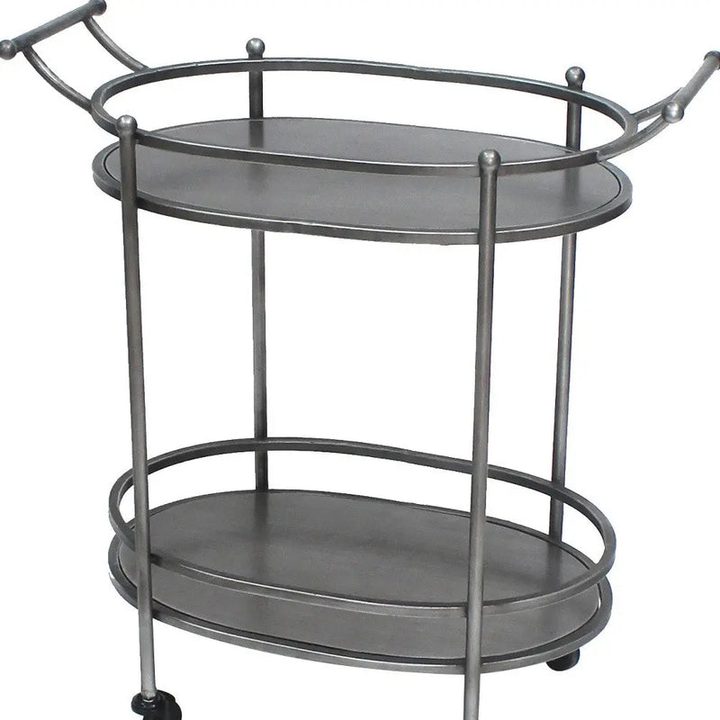 15 X 28 X 31 Bronze Antique Oval  Service Cart Homeroots Kitchen & Dining