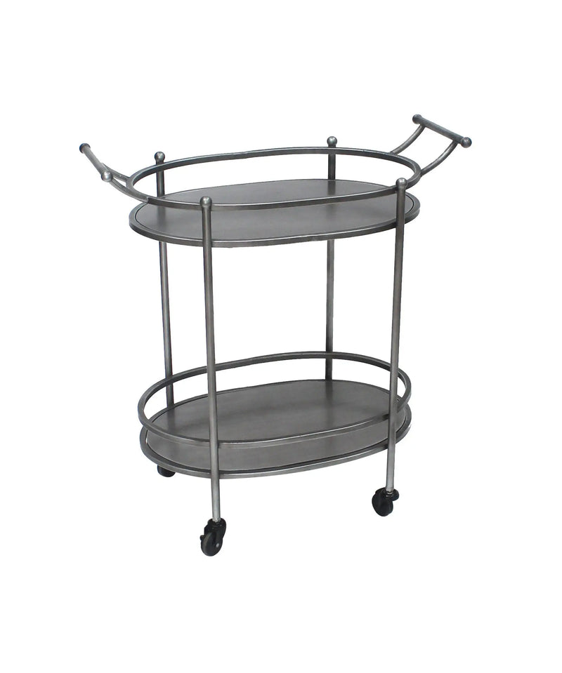 15 X 28 X 31 Bronze Antique Oval  Service Cart Homeroots Kitchen & Dining