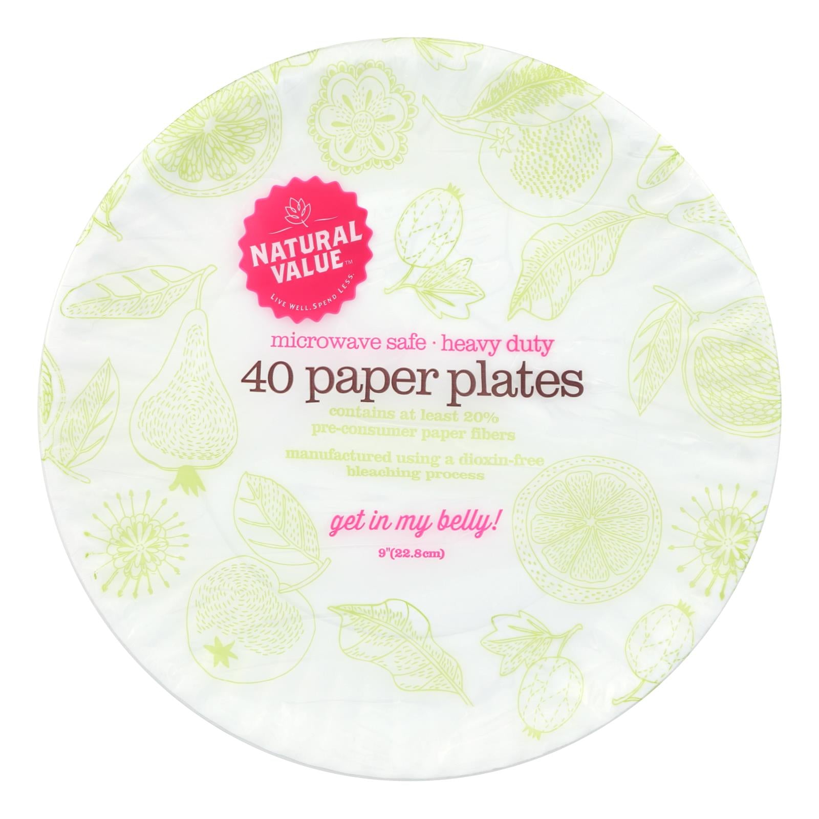 Natural Value - Paper Plates Recyc - Case Of 24 - 40 Ct - GreatEagleInc