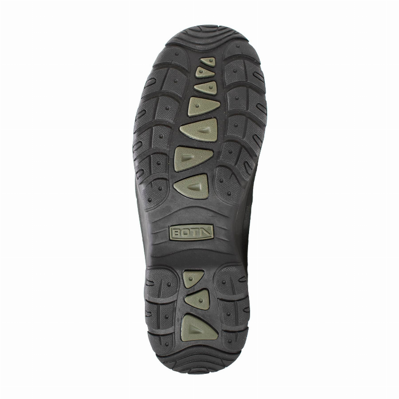Boot outsole with deep traction tread and BOTN logo