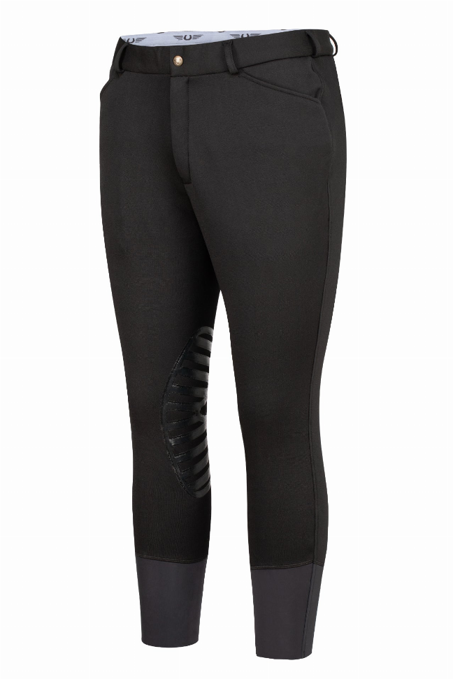 TuffRider men's black unifleece patrol breeches with front pockets and belt loops