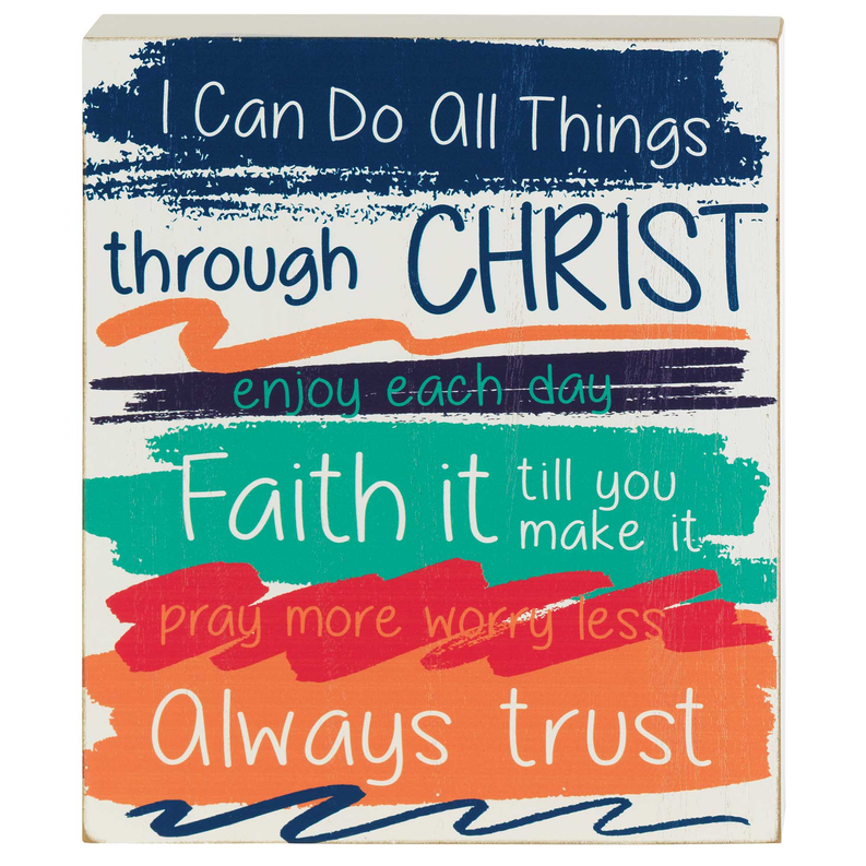 8x10 tabletop plaque with brushstroke quote text: enjoy each day, always trust